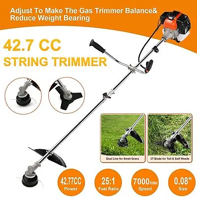 42.7CC 2Stroke Grass String Trimmer Straight Shaft Brush Cutter Gas Weed Eater@ • $155.99