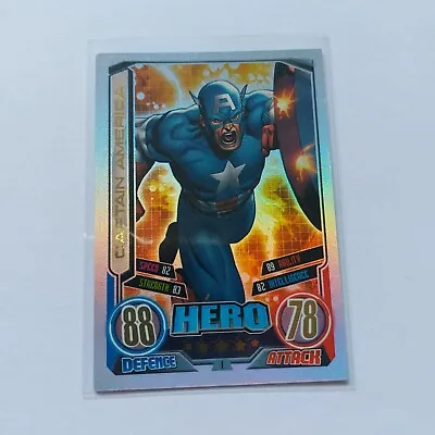 Captain America #1 - Topps Marvel Hero Attax 2012 Series 2 - Rainbow Foil Card • £2