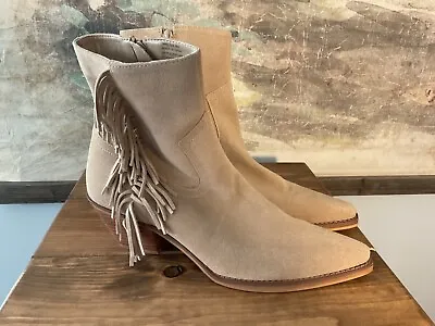 Free People Coconuts By Matisse Women’s Jane Western Fringed Boots SZ 8 Suede • $39