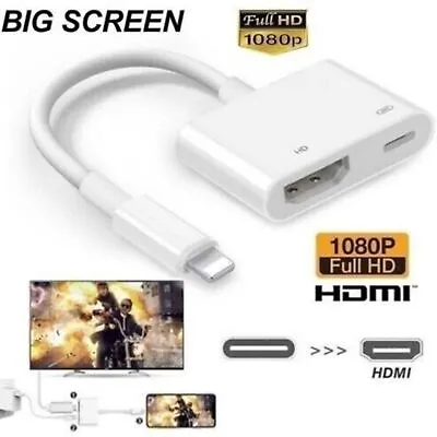 8 Pin To HDMI Digital TV AV Adapter Cable For IPad IPhone 7 8 XR 11 12 13 14 Pro • £1.79