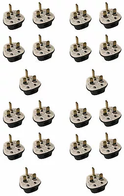 Bulk 13 Amp Uk 3 Pin Fused Black Mains Plastic Plug 13a Pack Socket Bulk Bs1363 • £3.99