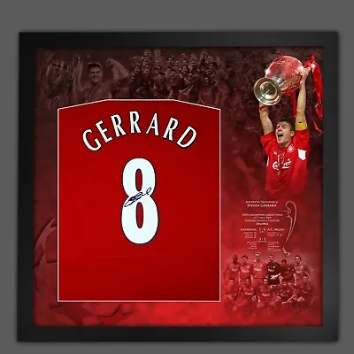 £224.99 • Buy Steven Gerrard Signed Liverpool No 8 Football Shirt In A Picture Mount Display:A