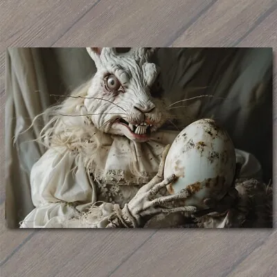 POSTCARD Rabbit Weird Creepy Vibe Easter Bunny Scary Mask Cult Strange Unusual • $6