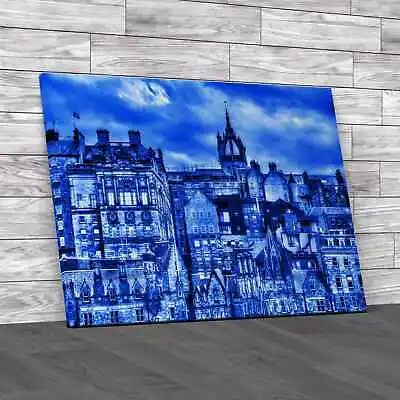 City Centre Of Edinburgh Blue Canvas Print Large Picture Wall Art • £14.95