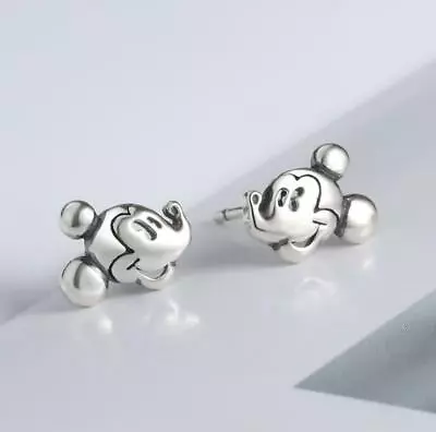 Tiny Adorable Silver Disney Mickey Mouse Stud Earrings • $8.99