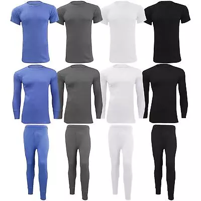 Mens Thermal Long Johns Top T Shirt Bottom Trouser Underwear Set Full Sleeve • £5.75