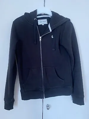 Jack Wills Ladies Black Zip Up Hoodie Size 6 • £8