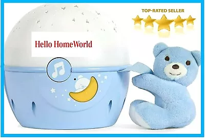 Chicco Next2Stars Cot Projector Baby Nightlight- Music -Blue ✨GREAT FOR BABIES✨  • £29.95