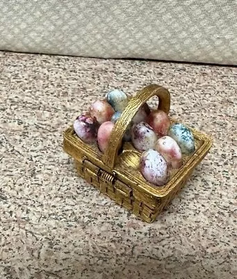 Vintage Max Factor Hynotique Robin Egg Basket Perfume Compact Missing An Egg • $8.99
