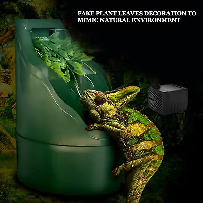 Lizard Drinker Simulation Plant Waterfall Reptile Landscape Water Feeder US Dxs • $55.15