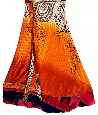 Incredible-art Women's Indian Sari Wrap Skirt Handmade Reversible Vintage Hippie • $25.97