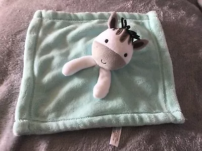 VGC Koala Baby Babies R Us Mint Green Zebra Comforter Blanket Super Soft • £6.99