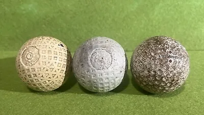 3x Vintage 1920s 1930s Golf Balls. One Piece Mesh Made In England L.Herrington • $20.21