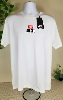 Diesel Just Small New D Logo T Shirt / White / M / L • $34.50