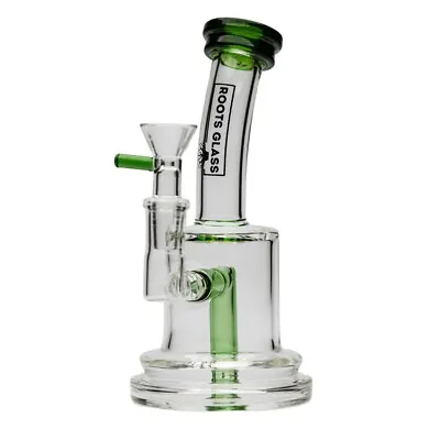 Roots Glass 7  THICK Mini Rig W/ 14mm Glass Bowl Slitted Diffuser TOBACCO PIPE • $28.99