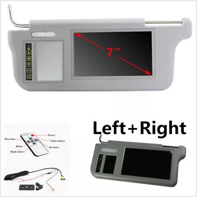 L&R 7'' Sunvisor Rear View Mirror Screen Monitor For DVD/VCD/GPS/TV Touch Button • $164.33