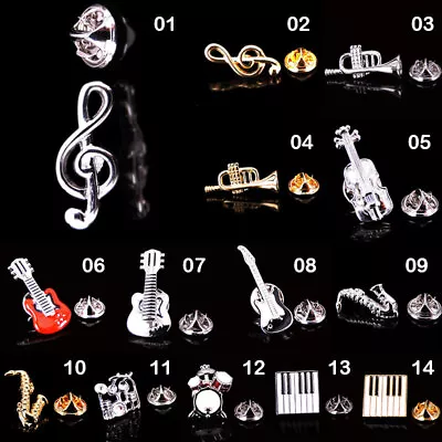 Musical Brooch Enamel Lapel Pin Jewelry Badges Men Women Violin Brooches Gift 06 • £3.95