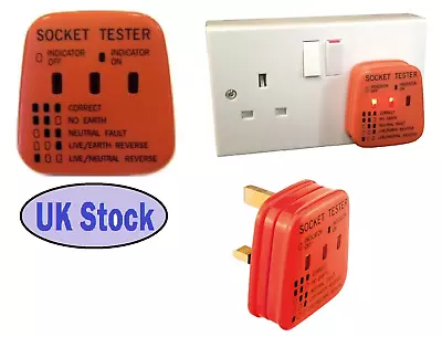 3 Pin UK Main Socket Tester 240V Polarity Test Plug Electrical Wiring Safe N1 • £6.95