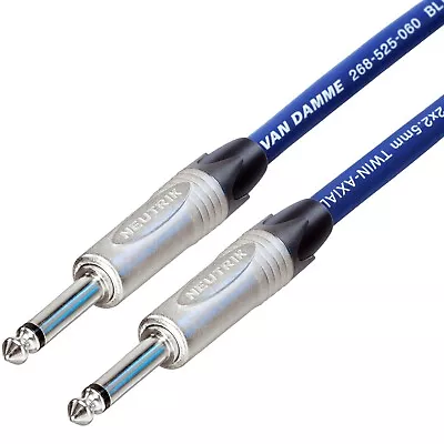 Guitar Amp Head To Speaker Cab Jack Lead 1/4  Studio Blue Van Damme 2.5 Cable PA • £15.37