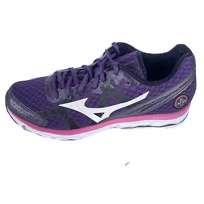 Mizuno Womens Wave Rider 17 Running Shoes Sneakers Purple Pink Sz 8 M (B) • $17.99