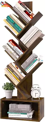 6 Shelf Bookcase Industrial Rustic Vintage Open Storage Metal & Wood Bookshelf • $61.99