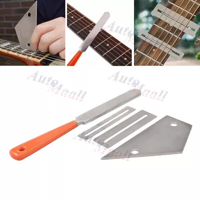 $8.58 • Buy Guitar Fret Crowning File Leveling Grinding Protectors Shims DIY Repair Tool Kit