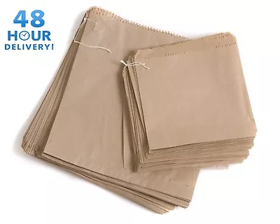 £9.49 • Buy Paper Food Bags Brown Kraft Strong  For Sandwiches Groceries Etc All Sizes Flat