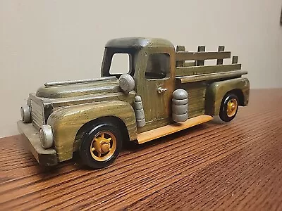 Vintage Delivery Pickup Truck W/ Stake Bed Wooden Toy 11.75  Long 1940s. • $19.99