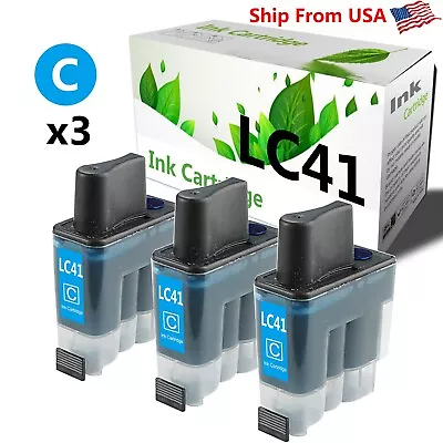 (3PKCyan) LC41 Ink Cartridge For DCP-110C DCP-120c Intellifax 1840C MFC-5440CN • $4.93