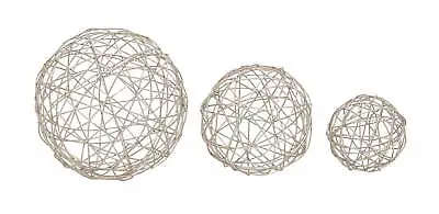 8  6  4 D Silver Metal Geometric Sculpture By DecMode (3 Count) • $19.86