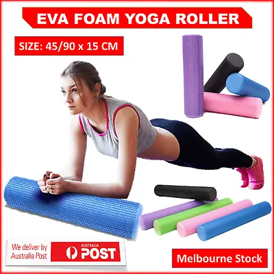 Pilates Yoga Foam Roller Long Physio Fitness GYM Exercise Back Training Massage • $20.51