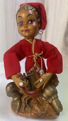 Vintage Tilso Hong Kong Asian Boy Playing Harp Plastic Figurine Doll Christmas • $20.87