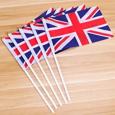 United Kingdom / Union Jack / British Hand Waving Flag - 21cm X 14cm With Pole • £2.50