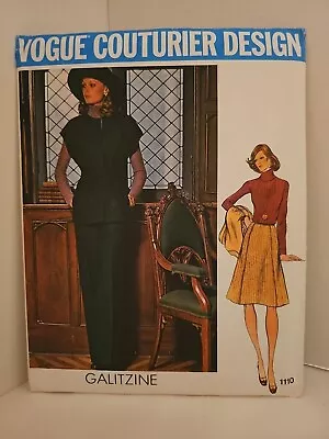 Vintage Vogue Couturier Design Pattern Galitzine 1110 Uncut Size 8 FF • $9.99