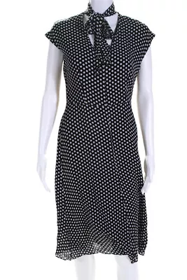 Milly Womens Polka Dot Gabby Dress Black White Size 4 11417867 • $19.99