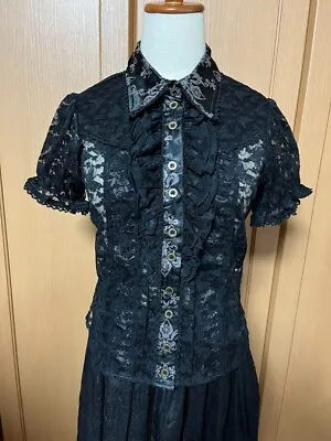 H.NAOTO Women's Short Sleeve Shirt Blouse Lace Tops Gothic Lolita • $155