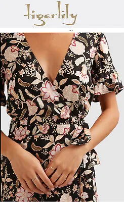 Bnwt Tigerlily Ladies Narayana Wrap Mini Dress Size 6 (xs) Rrp $179 • $44.99