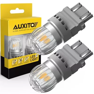 2X AUXITO 3157 4057 LED Amber Turn Signal DRL Side Marker Light Bulbs 2800LM T25 • $14.99