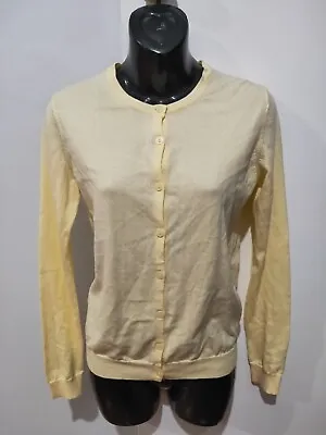 $20 • Buy NEAR NEW  Uniqlo  Ladies Yellow Crew Neck Button Up Cardigan  - Size XS