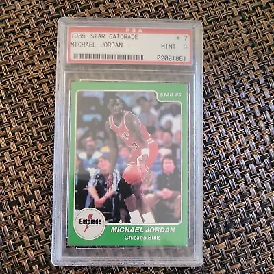 1984-85 Michael Jordan Gatorade Slam Dunk Rookie RC #7 PSA 9 High End Rare POP 2 • $4023