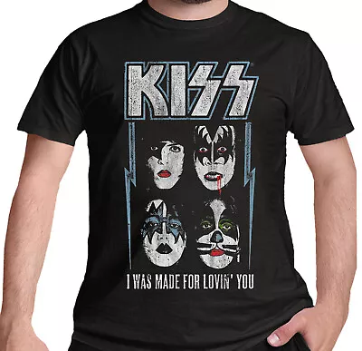 KISS T Shirt Official Made For Lovin You Logo Band Classic Glam Rock NEW • £14.59