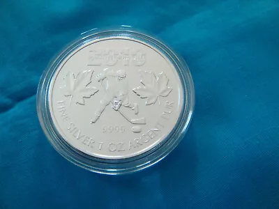 2010 Canada Hockey Vancouver Whistler OLYMPICS 1 Oz Silver $5 COIN .9999 Fine $$ • $39.25