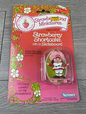 Strawberry Shortcake On A Skateboard Strawberryland Miniature NEW On Card VTG • $34.99