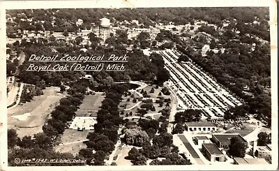 $8.59 • Buy RPPC Aerial View Of Detroit Zoo Area, Royal Park MI Vintage Postcard L40