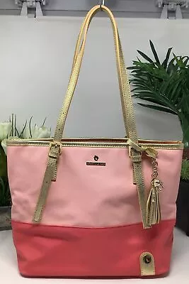 Spartina 449 Pink & Gold Tote Handbag W/Charm (0424102) • $9.10