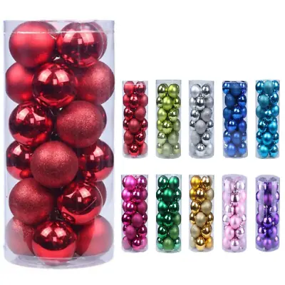 Mini Christmas Balls Ornaments Small Shatterproof Baubles For Xmas 24Pcs 3Cm  • $9.53