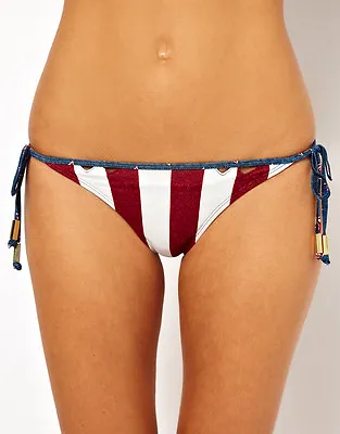 £4.99 • Buy River Island White Americana Cut Out Stars And Stripes Bikini Brief K-67