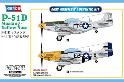 HBB85808 - Hobbyboss 1:48 - P-51D Mustang Yellow Nose • £15.99