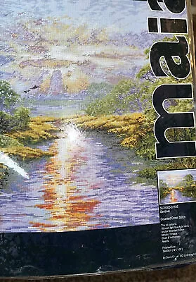 Maia Counted Cross Stitch Kit - “Sentinel” 16 Count Aida ~ Started • $49.99
