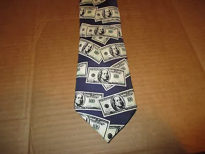 Tie Decorated With $100 Bills By Christian Pelini-100% Silk • $1.99